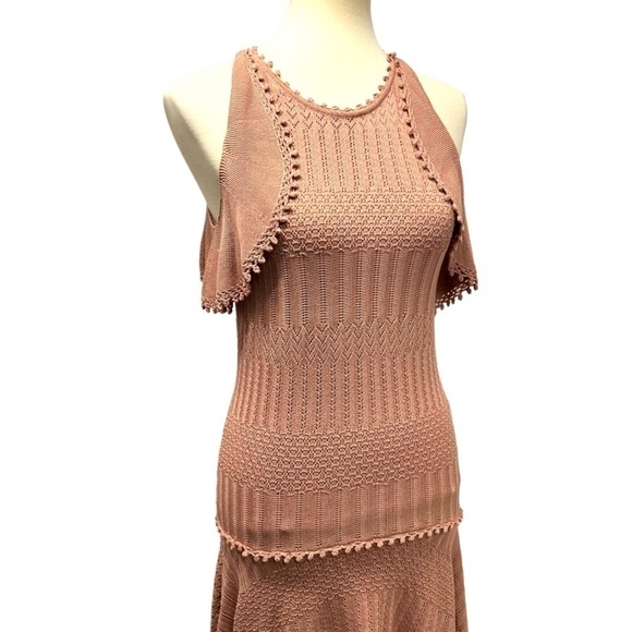 Jonathan Simkhai For Intermix Blush Crochet Handkerchief Hem Blush Dress - Picture 11 of 16